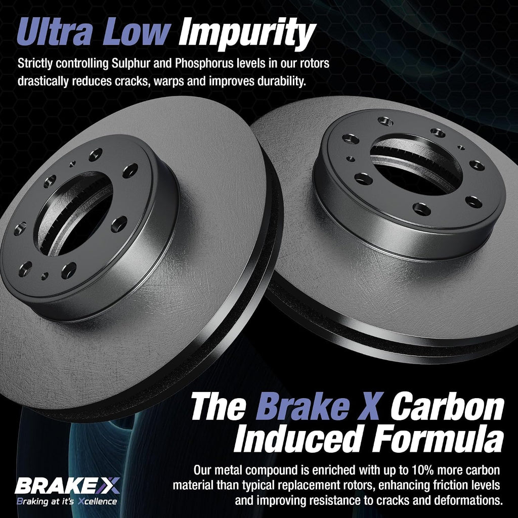 Brake X Rear Brake Pads and Rotors Kit with brake caliper compression tool replacement for 2005 LINCOLN MARK LT | AEGIS GEOMET Coated Rotors and Alpha Ceramic Brake Pads