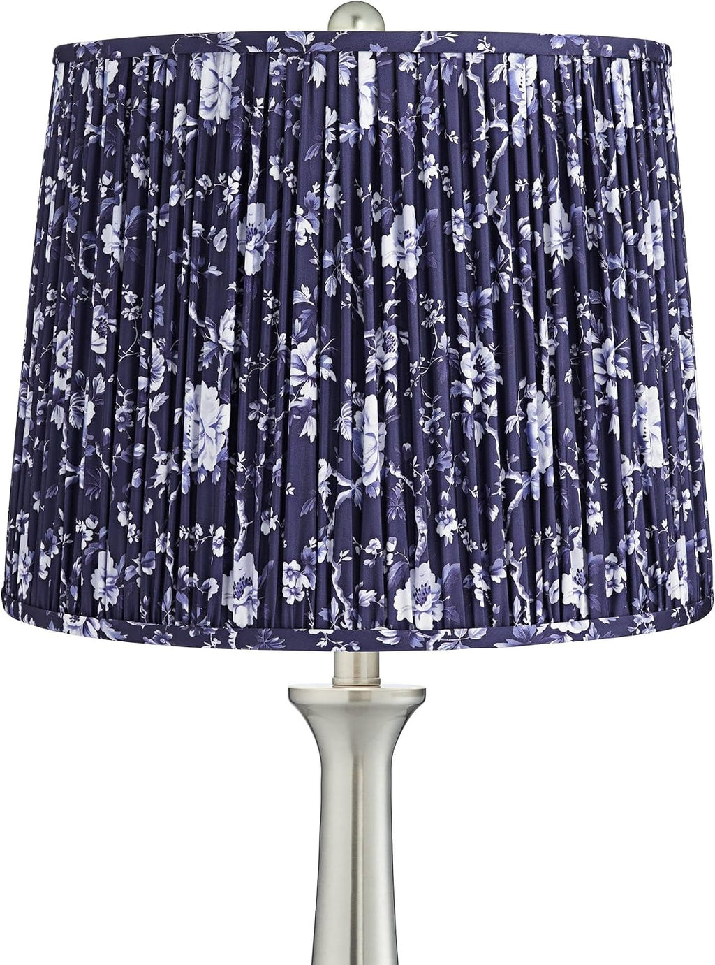 360 Lighting Karl 27 1/2' Tall Modern Table Lamps Set of 2 USB Port AC Power Outlet Silver Brushed Nickel Finish Metal Deep Blue Shade Living Room Charging Bedroom Bedside Nightstand House Office