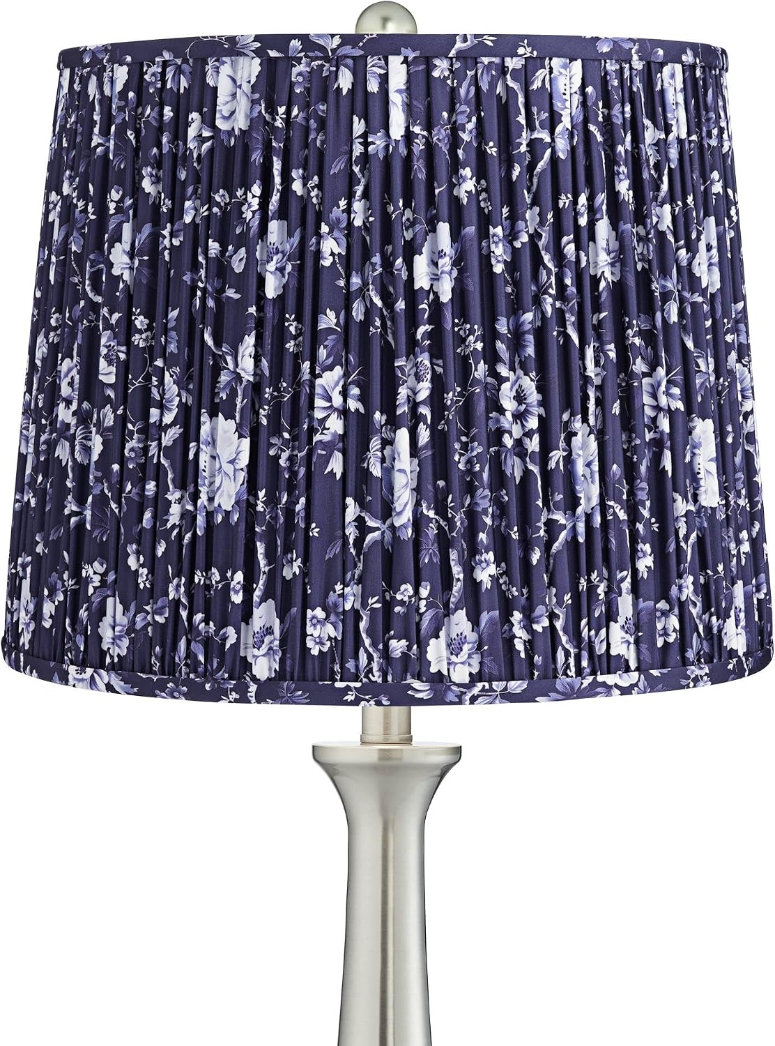 360 Lighting Karl 27 1/2' Tall Modern Table Lamps Set of 2 USB Port AC Power Outlet Silver Brushed Nickel Finish Metal Deep Blue Shade Living Room Charging Bedroom Bedside Nightstand House Office