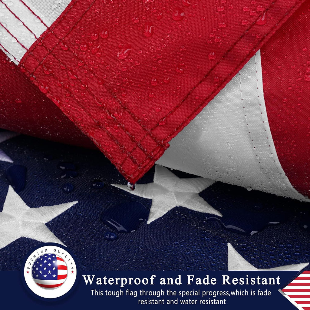 American Flag 10x15 Ft for Outside,Heavy Duty US Flag for High Wind Outdoor | Heavy Duty Nylon, Fade Resistant and Waterproof USA Flag with Embroidered Stars, Sewn Stripes, Brass Grommets