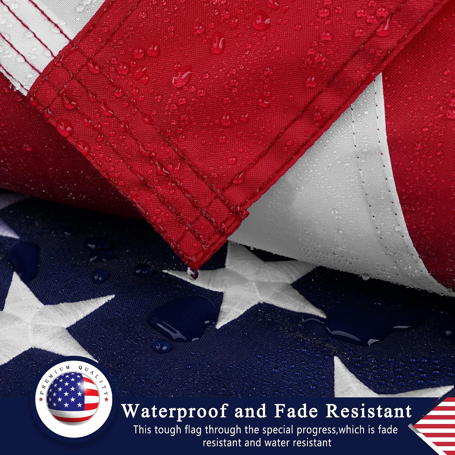 American Flag 10x15 Ft for Outside,Heavy Duty US Flag for High Wind Outdoor | Heavy Duty Nylon, Fade Resistant and Waterproof USA Flag with Embroidered Stars, Sewn Stripes, Brass Grommets