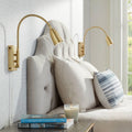 360 Lighting Lido Modern Reading Wall Lamps Set of 2 Warm Gold Metal Plug-in LED Adjustable Gooseneck Arm for Bedroom Bathroom Vanity Living Room Home Hallway Dining Family Kitchen House