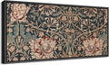 MUDECOR Extra Large Framed Canvas Print Wall Art William Morris Style Floral Tapestry Vintage Botanical Pattern Antique Retro Ready to Hang Painting for Living Room Bedroom Multi-Sizes - 60'x30'