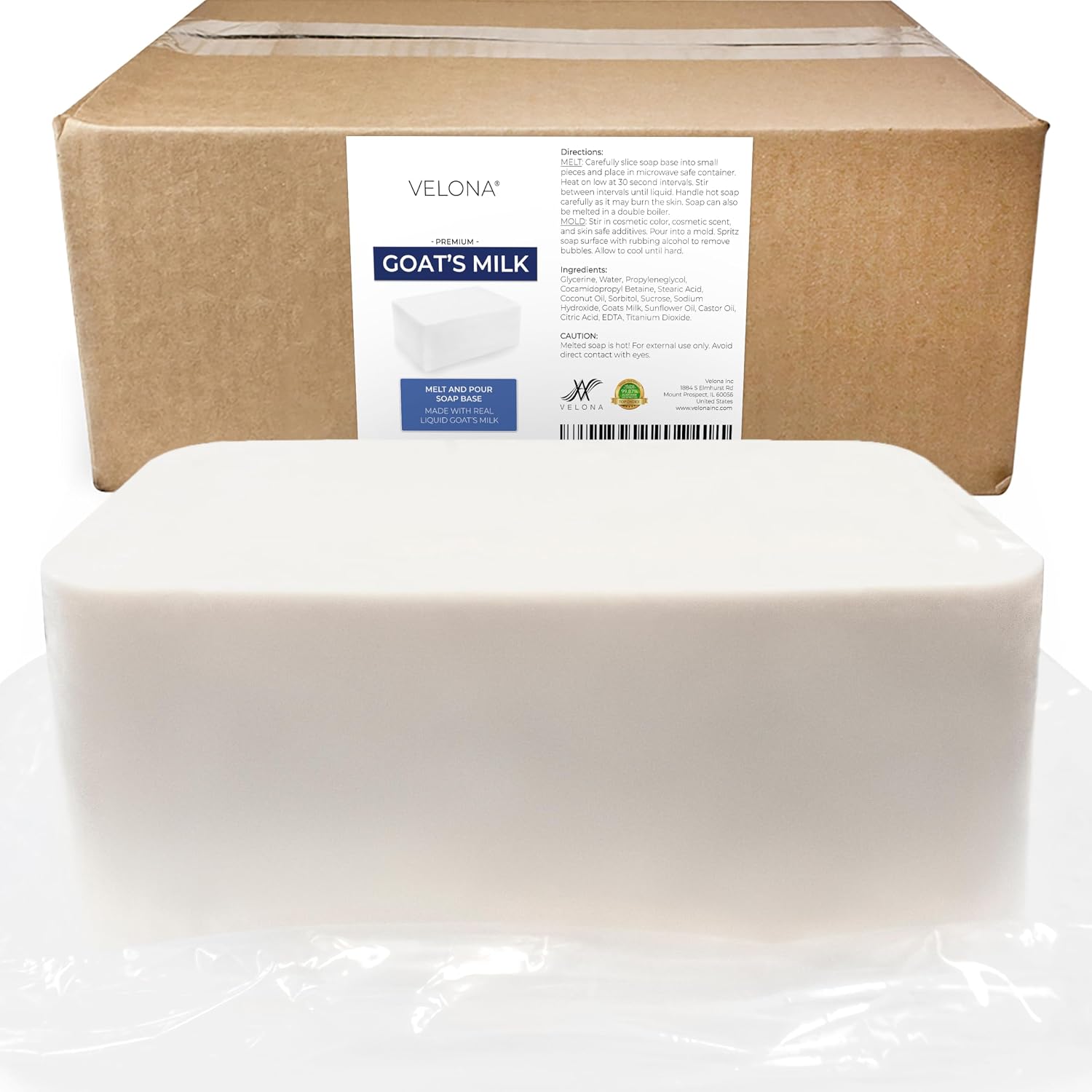 velona 25 LB - GOATS MILK Soap Base | Wholesale & Bulk | SLS/SLES free | Melt and Pour | Natural Bars For The Best Result for Soap-making