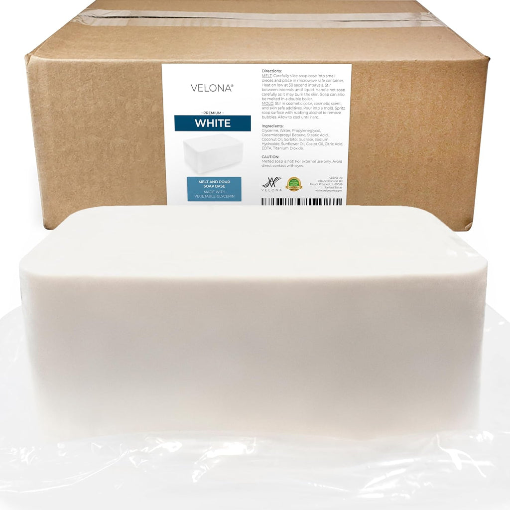 velona 25 LB - White Melt and Pour Soap Base Bulk SLS/SLES free | Natural Bars for The Best Result for Soap-Making
