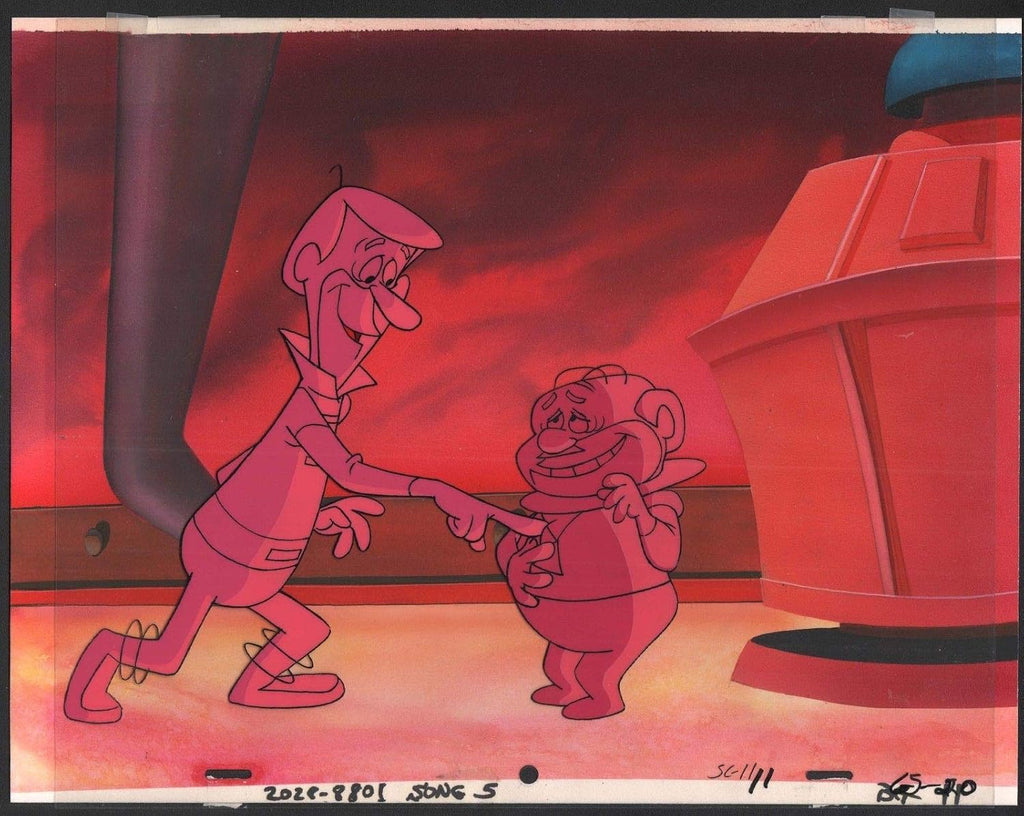 George Jetson Movie Production Animation Cel Master Setup from Hanna Barbera 1990
