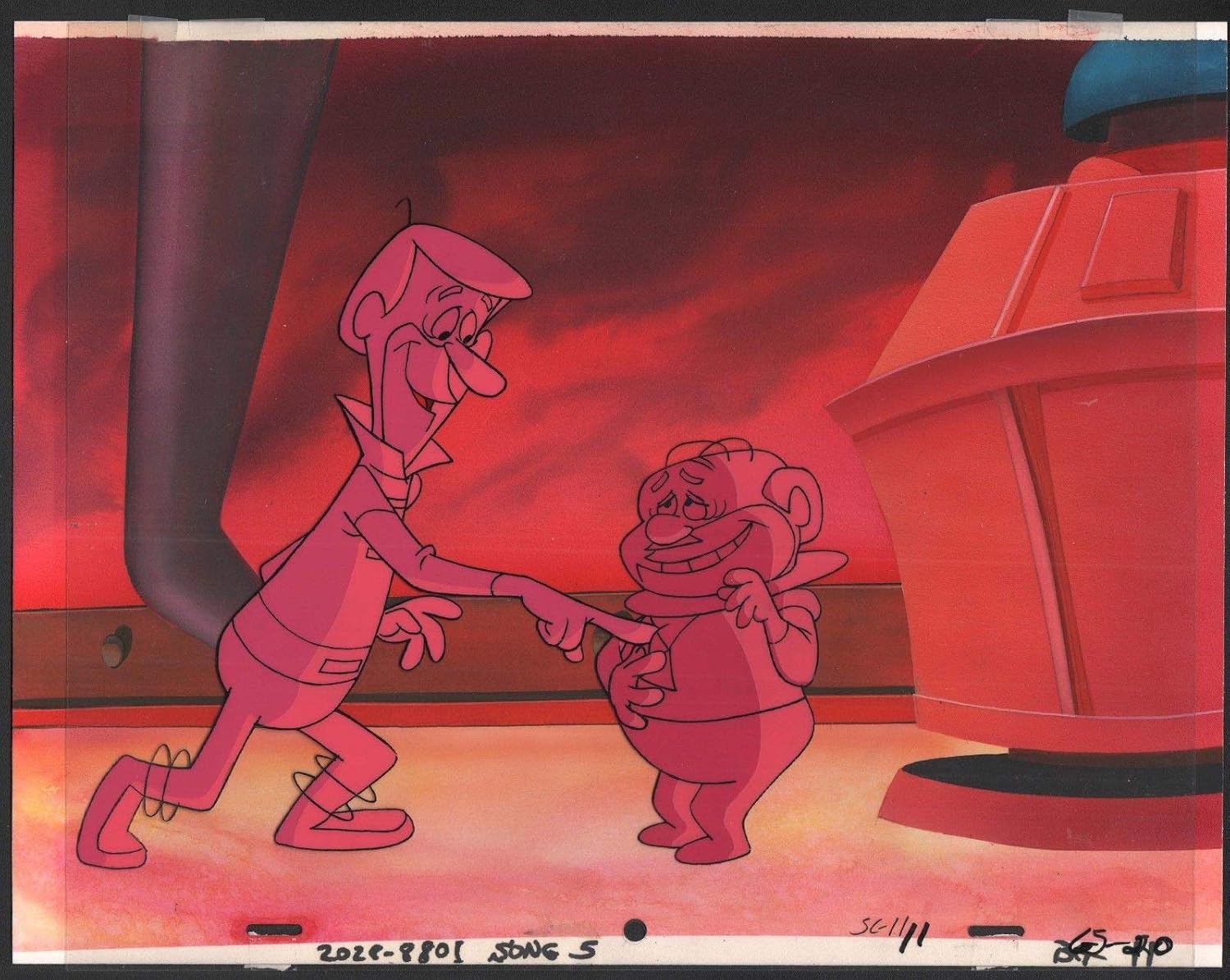 George Jetson Movie Production Animation Cel Master Setup from Hanna Barbera 1990