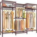 VIPEK V5i Garment Rack Heavy Duty Clothes Rack, Portable Closet Wardrobe Bedroom Armoires Freestanding Clothing Rack with 8 Adjustable Shelves & 4 Hang Rods, 68.9' L x 15.7' W x 76.4' H, Bronze