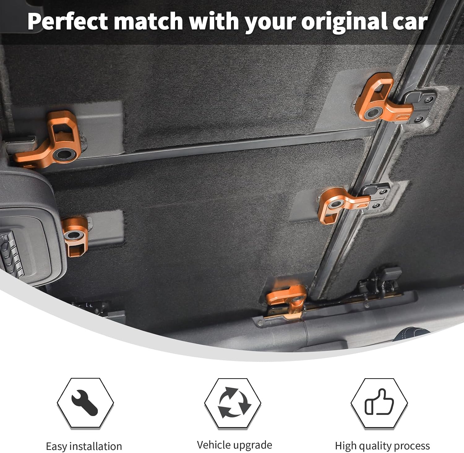 Linskip Freedom Panel Latches for 2021-2025 Ford Bronco & Bronco Raptor 4Door, Hard top Removal Switch Handles for Bronco Interior Accessories(Orange)