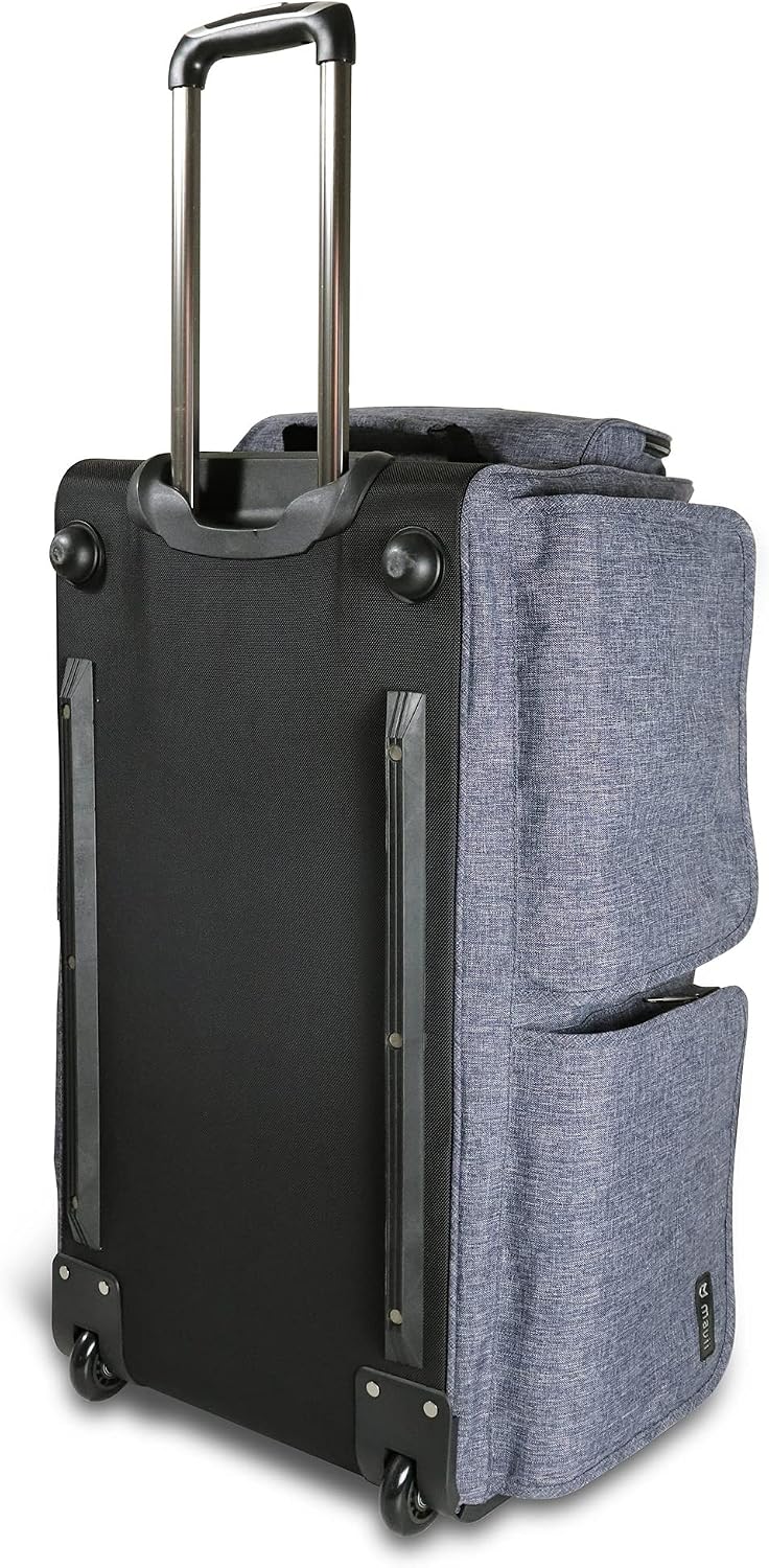 Mavii™ SIGNATURE 2-pc Set - Wheeled 28 Inch Collapsible Garment Rack Duffel + 'The Convention Backpack - 17 Inch Suitcase-style Dance Backpack, Versatile Travel Gear Set, Heathered Gray
