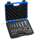 NPT Pipe Tap and Die Set, Hex Die Set 1/16', 1/8', 1/4', 3/8', 1/2', 3/4' and 1', 15pcs High Speed Steel Taps Carbon Steel Dies
