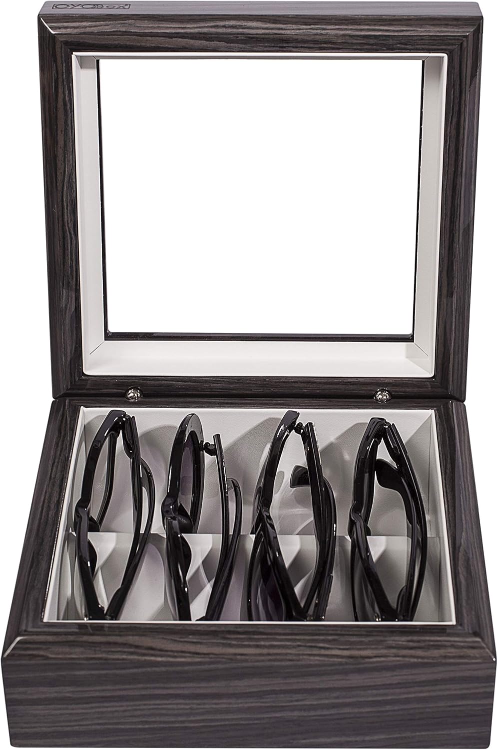 OYOBox Mini Luxury Eyewear Organizer, Wood Display Box for Glasses + Sunglasses