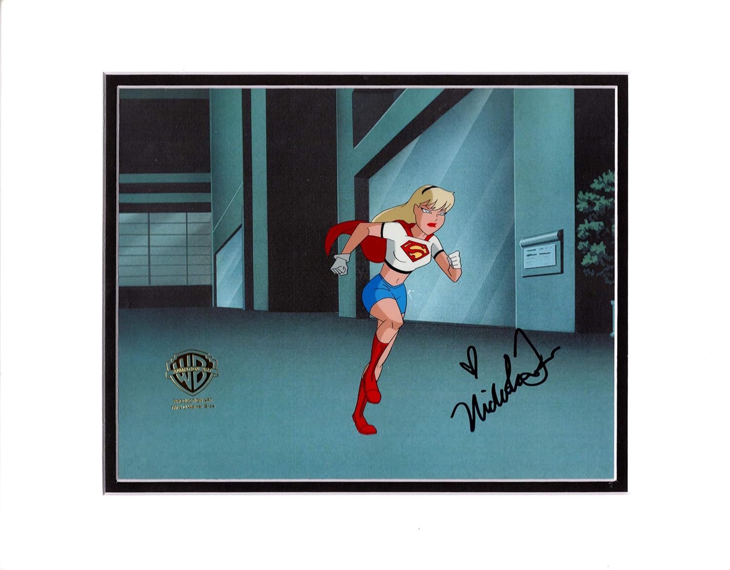 Superman The Animated Series Production Animation Cel With Supergirl DC Warner Brothers 1998 SIGNED BY Nicholle Tom 649