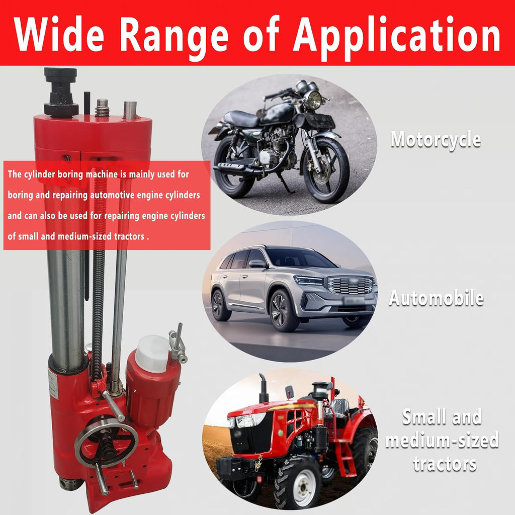T8016A Cylinder Boring Machine for Automotive & Motorcycle Engines 220V Single-Phase High Precision Engine Cylinder Repair Machine with 80-165mm Boring Range with Heavy Duty Cutting Capacity