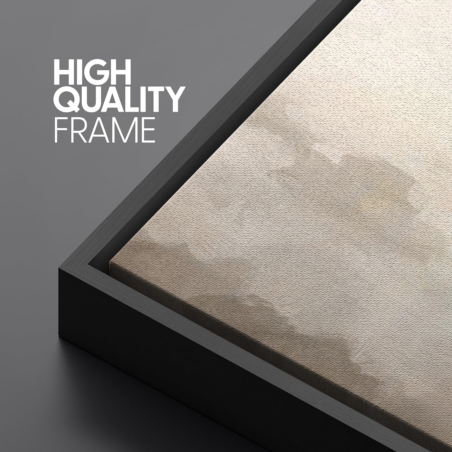 MUDECOR Extra Large Framed Canvas Print Wall Art Soft Neutral Horizon Minimal Abstract Landscape Antique Ready to Hang Painting for Living Room Bedroom Multi-Sizes - 60'x30'