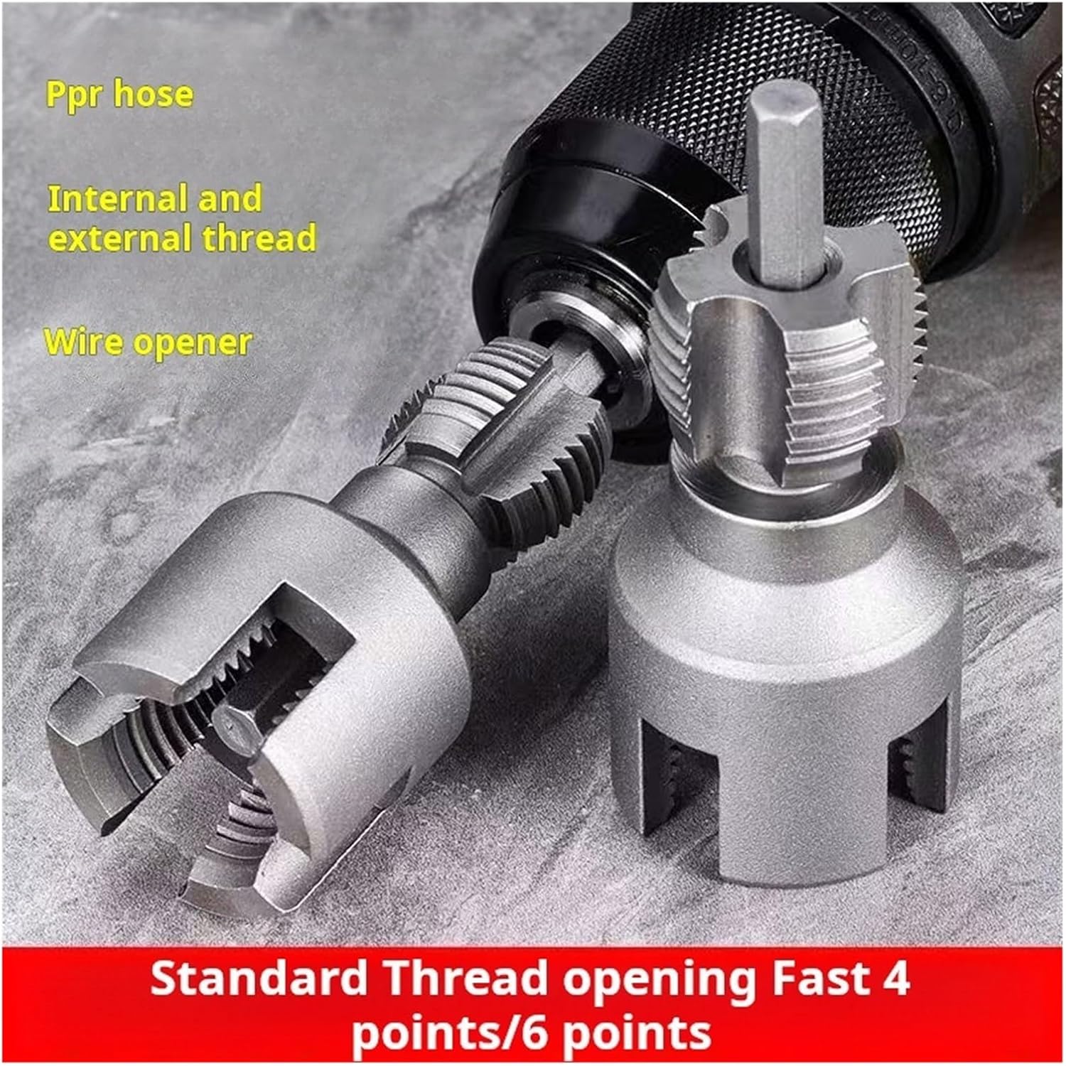 Four-to-six-Point Water Pipes are Universal Thread Cutting Tools Water Pipe Tap and Die Set Plumbing Tools Hand Tool for Pipes, Faucets(DN20)