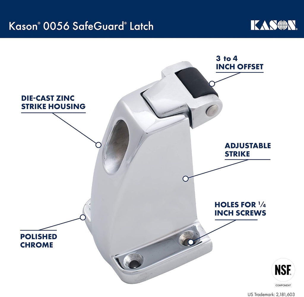 Kason 0056 Safeguard Latch Strike, 3 to 4 Inch Offset, 10056005008