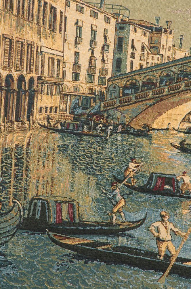 Charlotte Home Furnishings Italian Tapestry Wall Hanging 24x 34 in The Rialto Bridge Grand Canal Wall Art Woven Tapestry for Bedroom Living Room and Home Decor European Soft Cotton Jacquard Woven