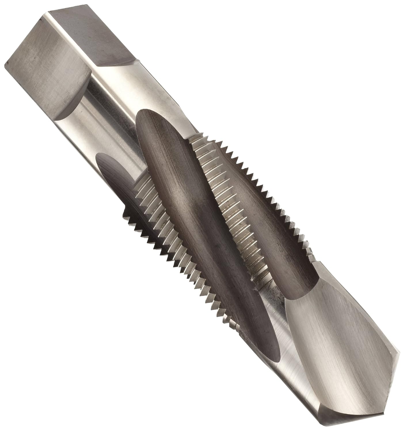Dormer E653 High-Speed Steel Combination Drill and Pipe Tap, NPT, Uncoated (Bright) Finish, Round Shank with Square End, 1/2'-14 Thread Size