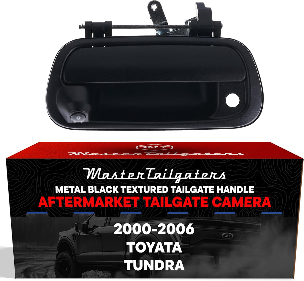 Master Tailgaters Black Metal Tailgate Handle with Backup Camera Replacement for Toyota Tundra (2000-2006) | IP68 Waterproof | Parking Grid Lines Available | Easy to Install
