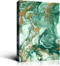 Denzoer Green Texture and Gold Abstract Wall Art Modern Canvas Prints with Solid Wood Frame Wall Pictures for Home Decoration, Ready to Hang - 36x46 inches