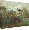 Wrapped Canvas Wall Art - Claude Monet 'The Artist's Garden In Argenteuil' Wall Art for Living Room, Bedroom, or Office Décor - 35x47