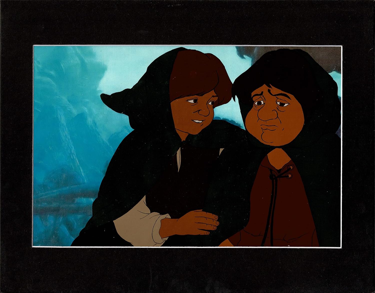 Lord of the Rings Ralph Bakshi 1978 Frodo Baggins And Samwise Gamgee Production Animation Cel And Drawings Tolkien