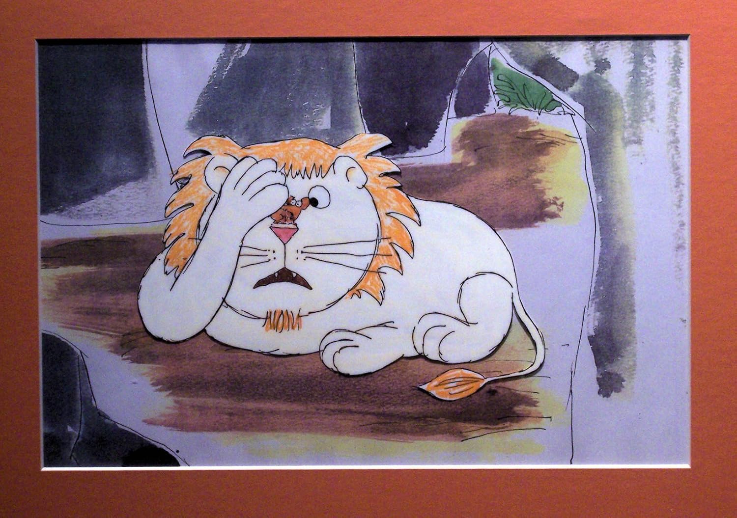 Hand-Painted Animation Production Cel from the Electric Company cartoon 'The Lion and the Mouse'.
