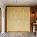 Interior & Exterior Double Dutch Door Slab,72' x 80', Universal 6 Lite Panel Split Single Doors, Solid Core Home Door, Natural Pine Wood - with 8 Black Hinges & 2 Latch, Without Jamb