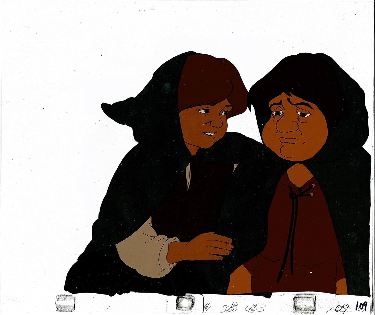 Lord of the Rings Ralph Bakshi 1978 Frodo Baggins And Samwise Gamgee Production Animation Cel And Drawings Tolkien