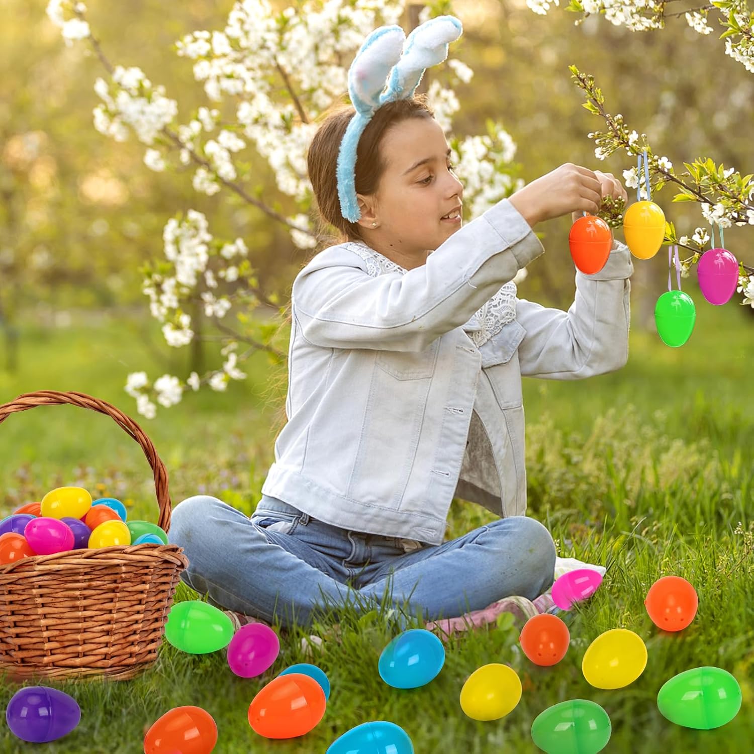 YEAHBEER 2000 Pcs Easter Eggs, 2.4' Assorted Bright Colors Plastic Easter Eggs for Easter Hunt, Basket Stuffers Fillers, Easter Themed Decorations, Theme Party Favor, Classroom Prize Supplies