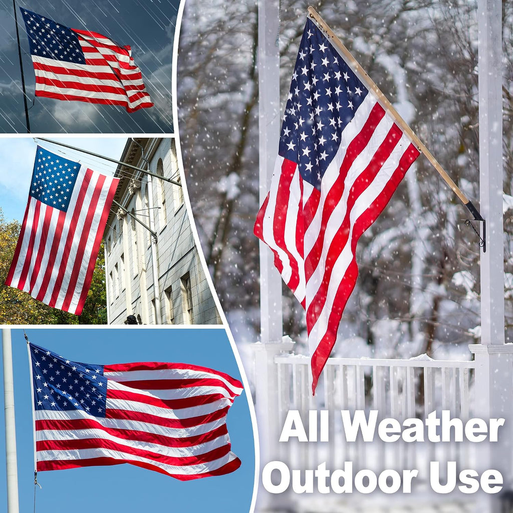 American Flag 15x25 ft TearProof Series, Heavy Duty Tough Spun Polyester USA Flags High Wind, US Flags for Outside Outdoor with Durable Embroidered Stars Sewn Stripes, 6 Brass Grommets