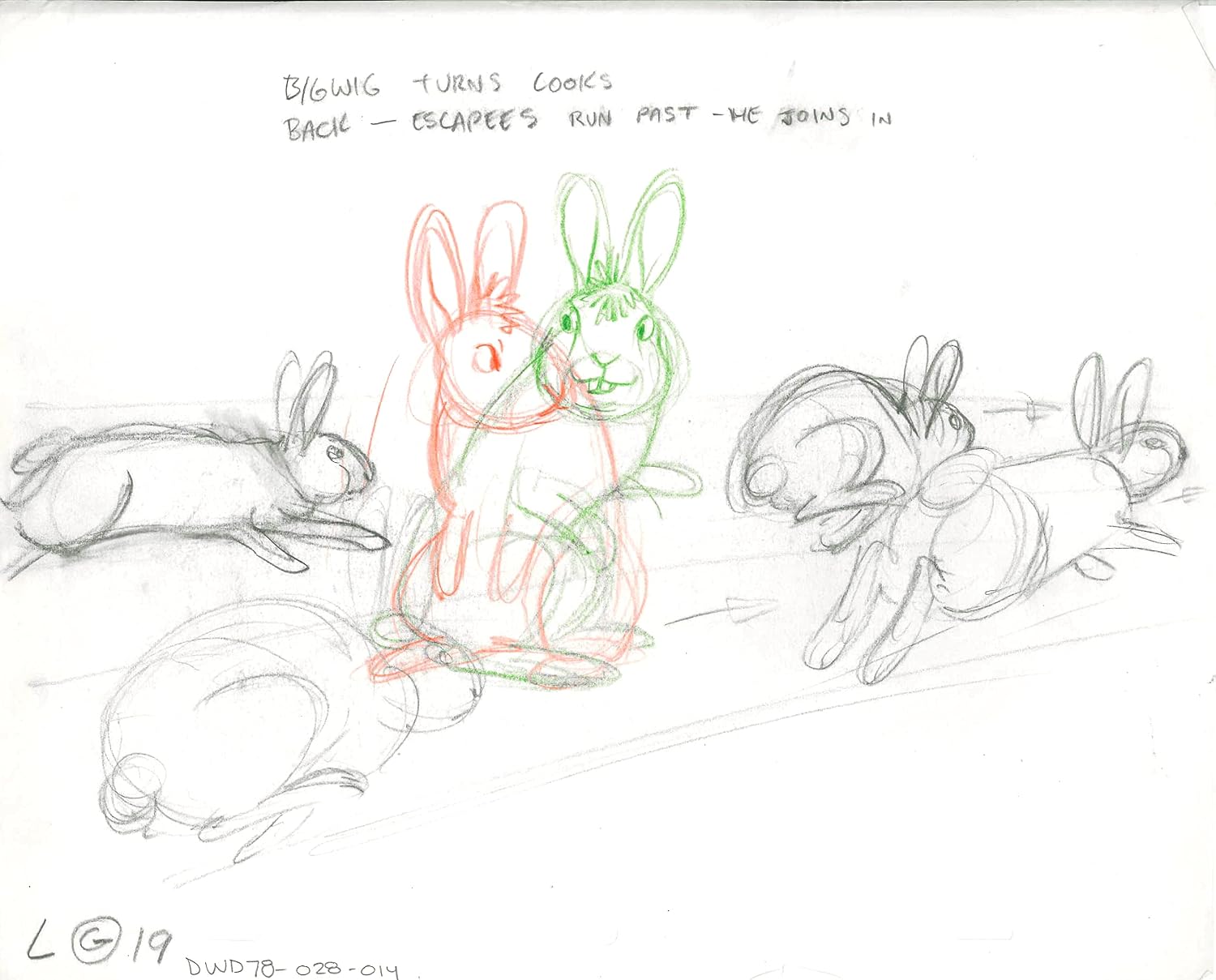 Watership Down 1978 Production Animation Cel Drawing with Linda Jones Enterprise Certificate of Authenticity 028-14