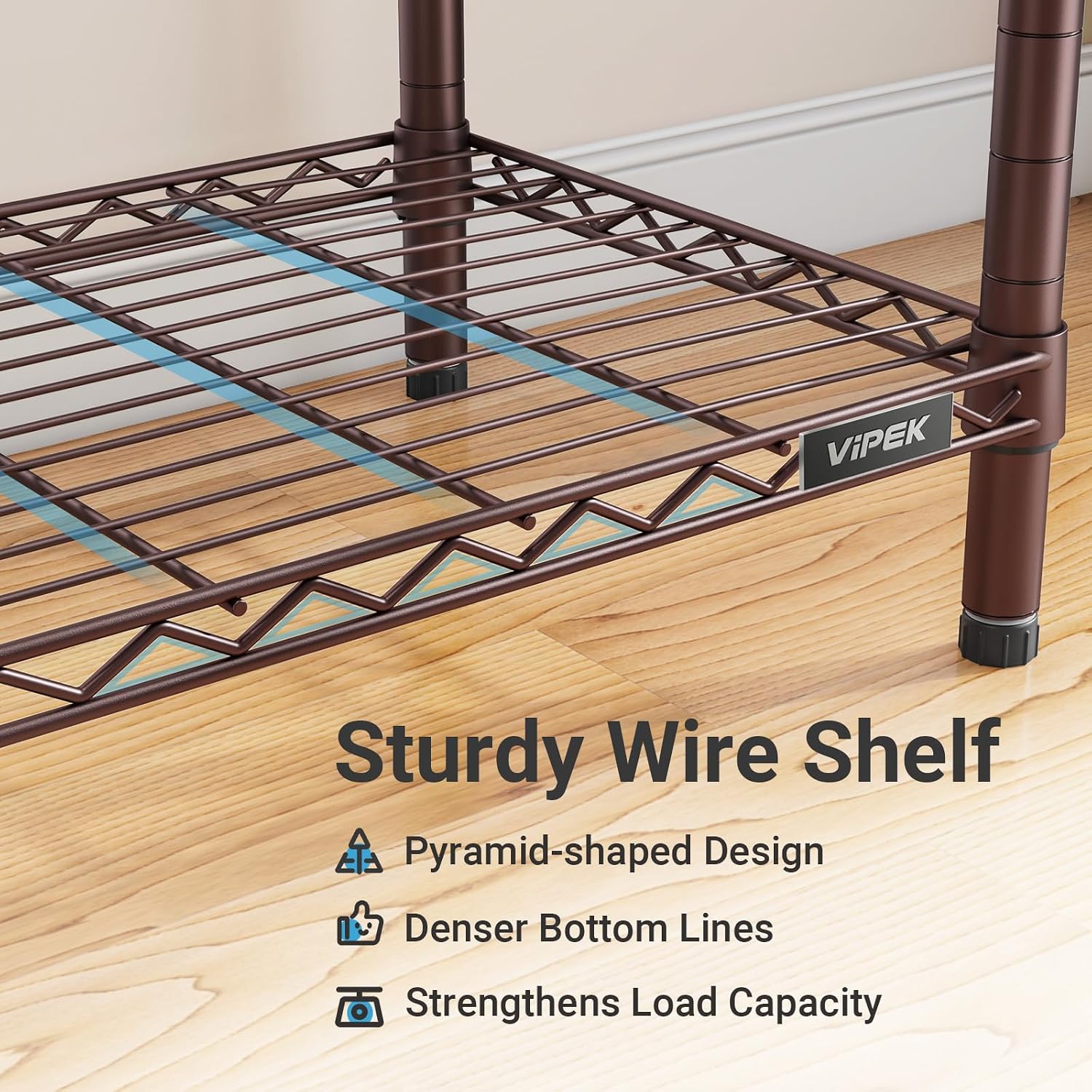 VIPEK V5i Garment Rack Heavy Duty Clothes Rack, Portable Closet Wardrobe Bedroom Armoires Freestanding Clothing Rack with 8 Adjustable Shelves & 4 Hang Rods, 68.9' L x 15.7' W x 76.4' H, Bronze