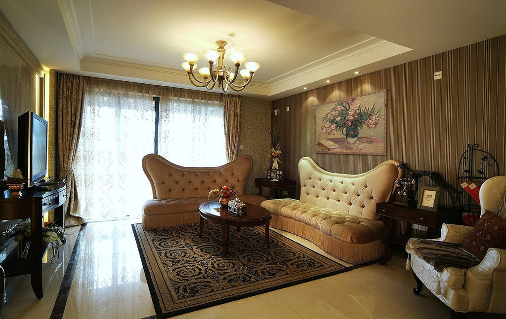 Charlotte Home Furnishings Inc. Oleanders And Books Italian Tapestry Wall Hanging 38 X 54 Inch Viscose Cotton And Polyester Blend Wall Art Perfect For Home Decor And Wall Decor By Vincent Van Gogh