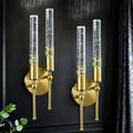 Modern Wall Sconces Set of Two 6000K Crystal Sconces Wall Lighting Vintage Black Gold Wall Mounted Lamp for Bedroom Living Room Hallway Bathroom Vanity Light Fixture