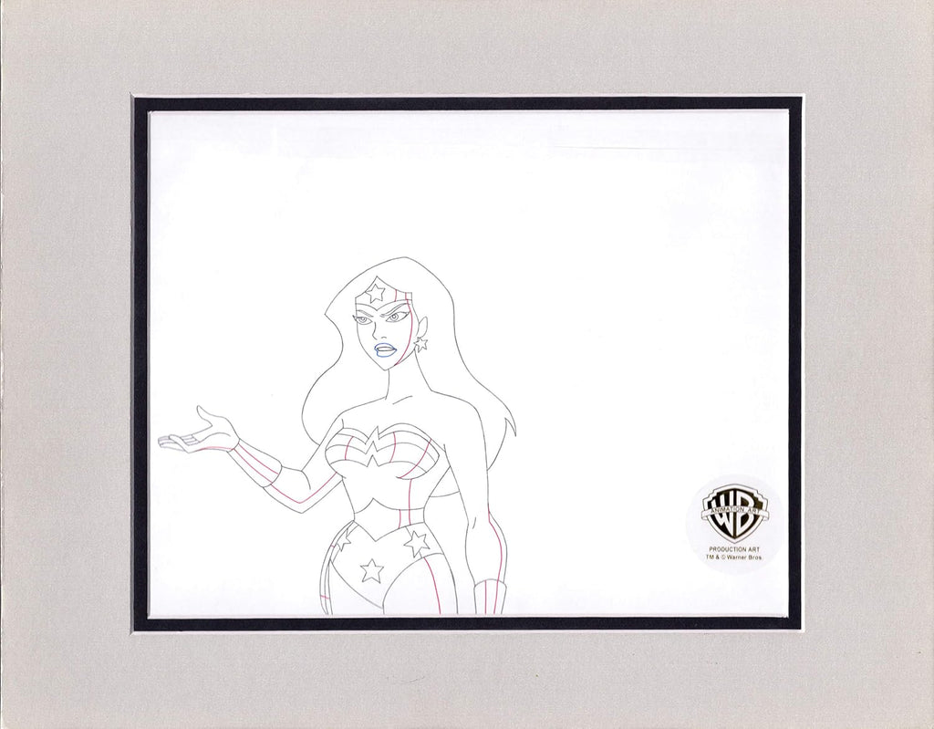 Justice League of America Wonder Woman Production Animation Cel Drawing from Warner Brothers 283