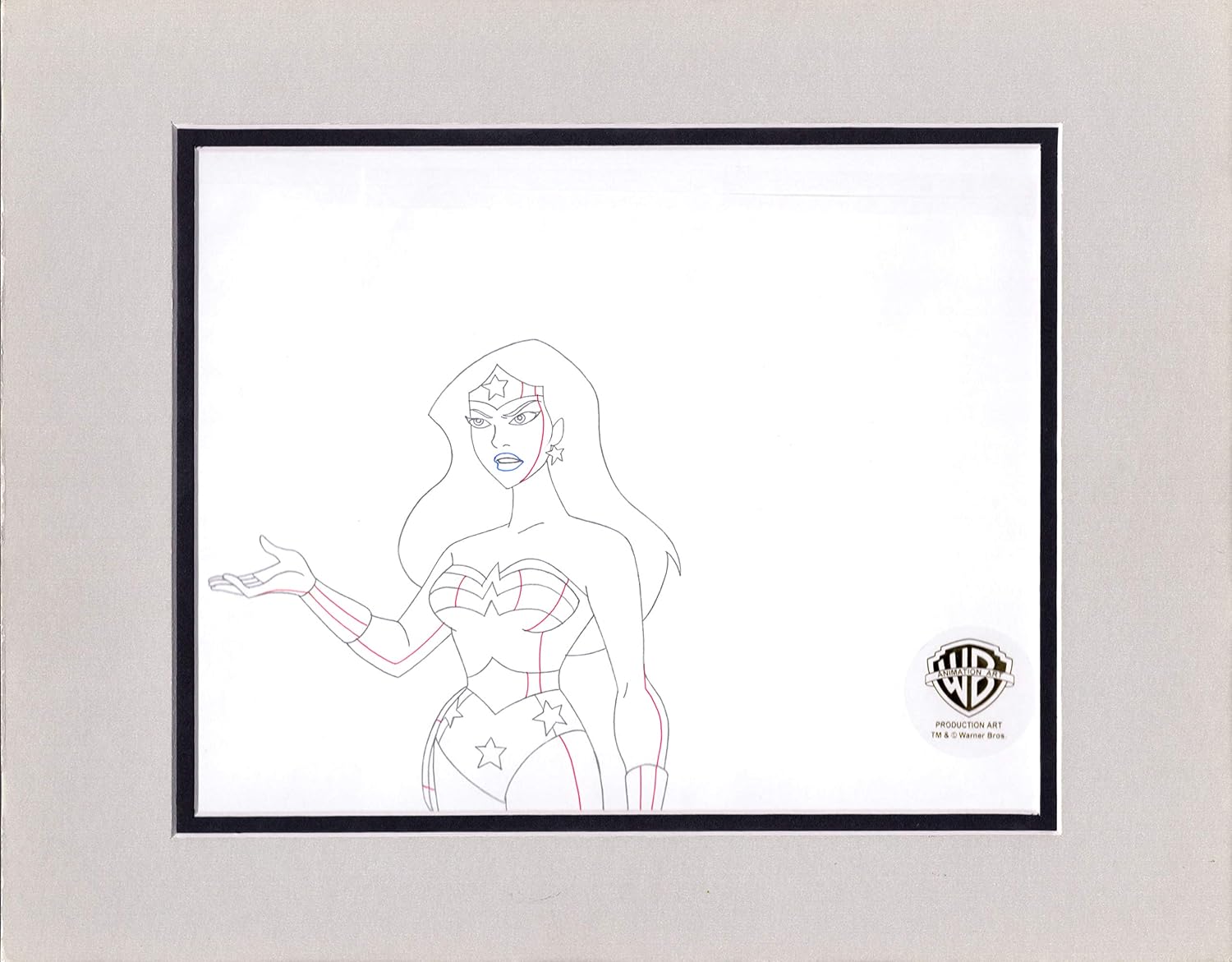 Justice League of America Wonder Woman Production Animation Cel Drawing from Warner Brothers 283