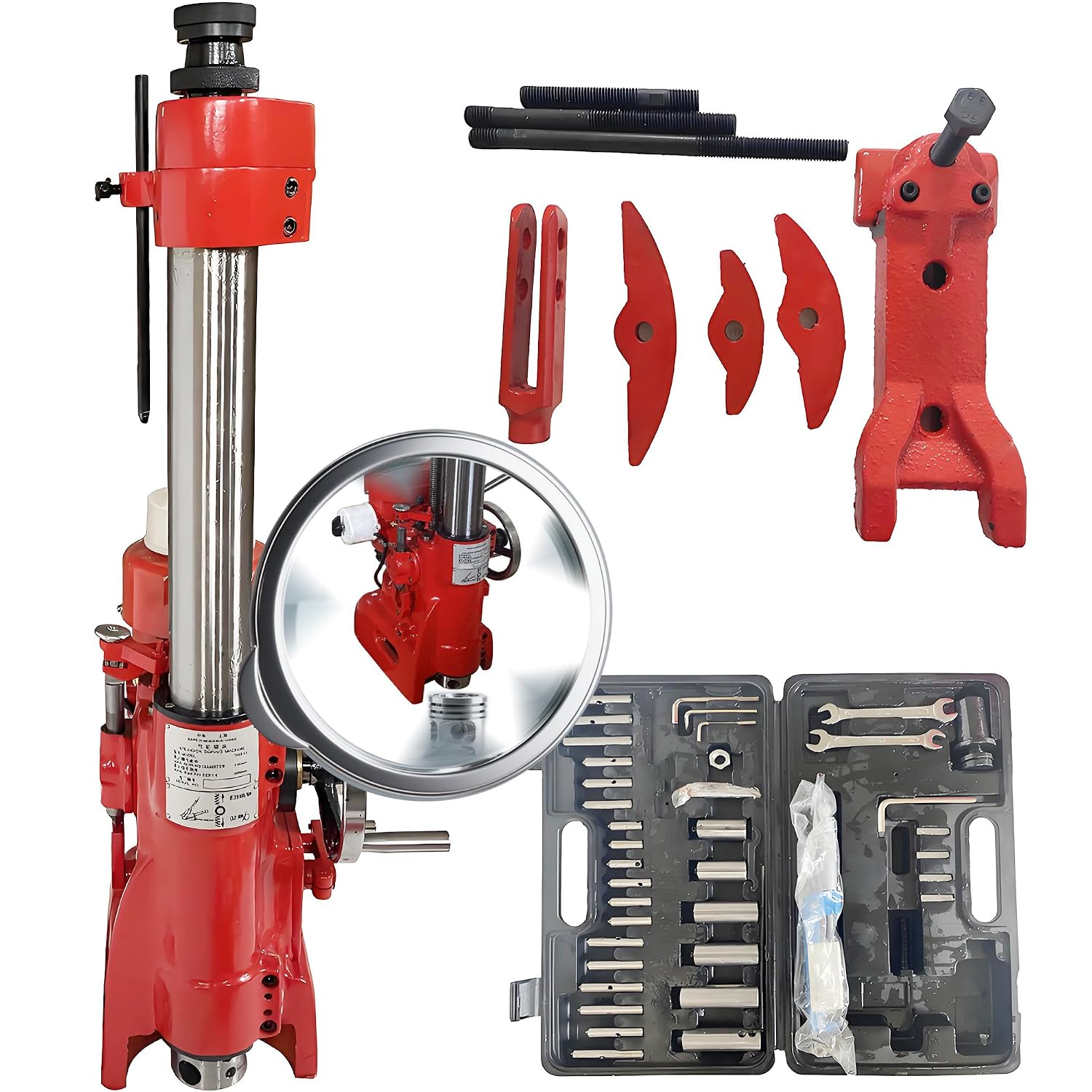 T8014A Cylinder Boring Machine for Automotive & Tractor Engines 220V High Precision Engine Cylinder Repair Machine with 65-140mm Boring Range with Heavy Duty Cutting Capacity