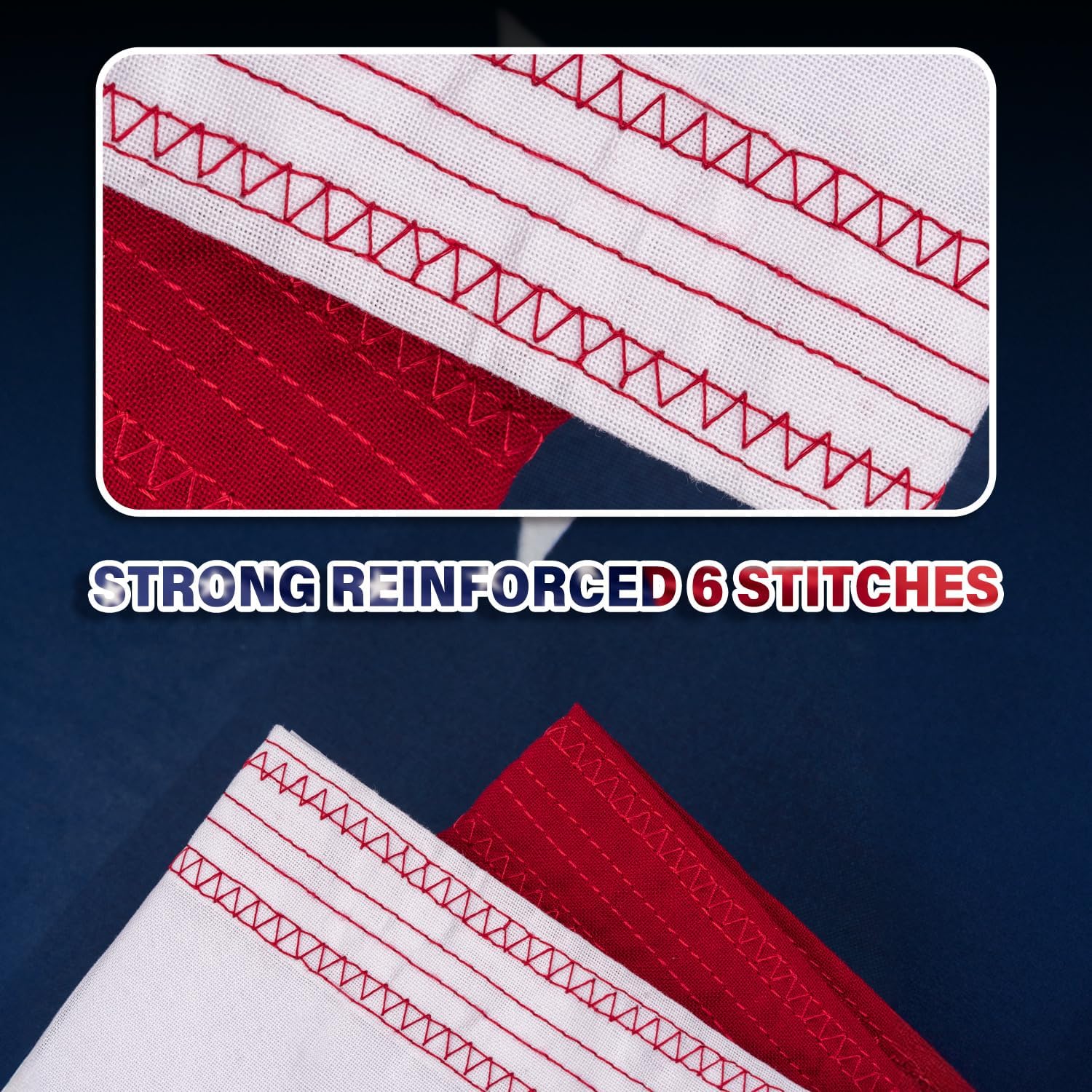 American Flag 15x25 ft TearProof Series, Heavy Duty Tough Spun Polyester USA Flags High Wind, US Flags for Outside Outdoor with Durable Embroidered Stars Sewn Stripes, 6 Brass Grommets