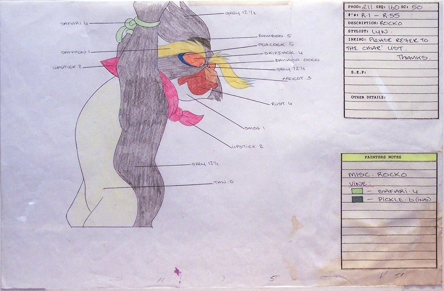 Pebble and the Penguin 1992, Original - Don Bluth Studios - Animation Cel Color Key Drawing