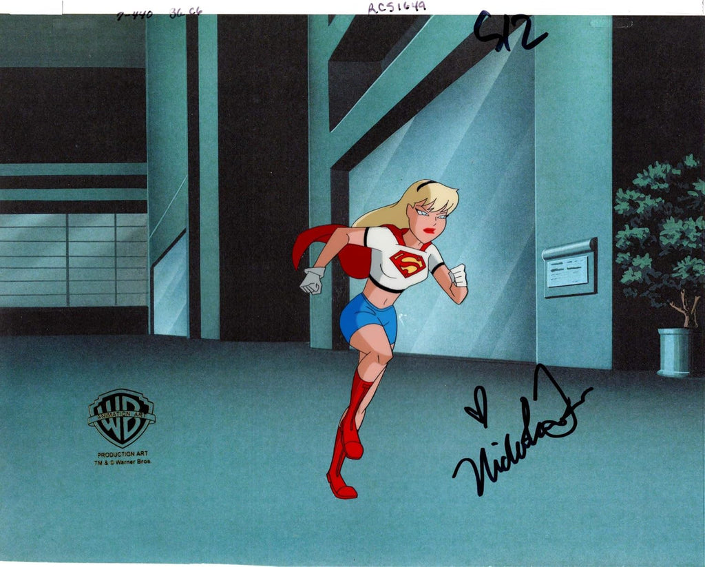 Superman The Animated Series Production Animation Cel With Supergirl DC Warner Brothers 1998 SIGNED BY Nicholle Tom 649