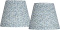 Set of 2 Hardback Pleat Empire Print Cottage Core Lamp Shades Blue Floral Medium 8' Top x 13' Bottom x 10.75' High x 11' Slant Spider with Replacement Harp and Finial Fitting - Springcrest