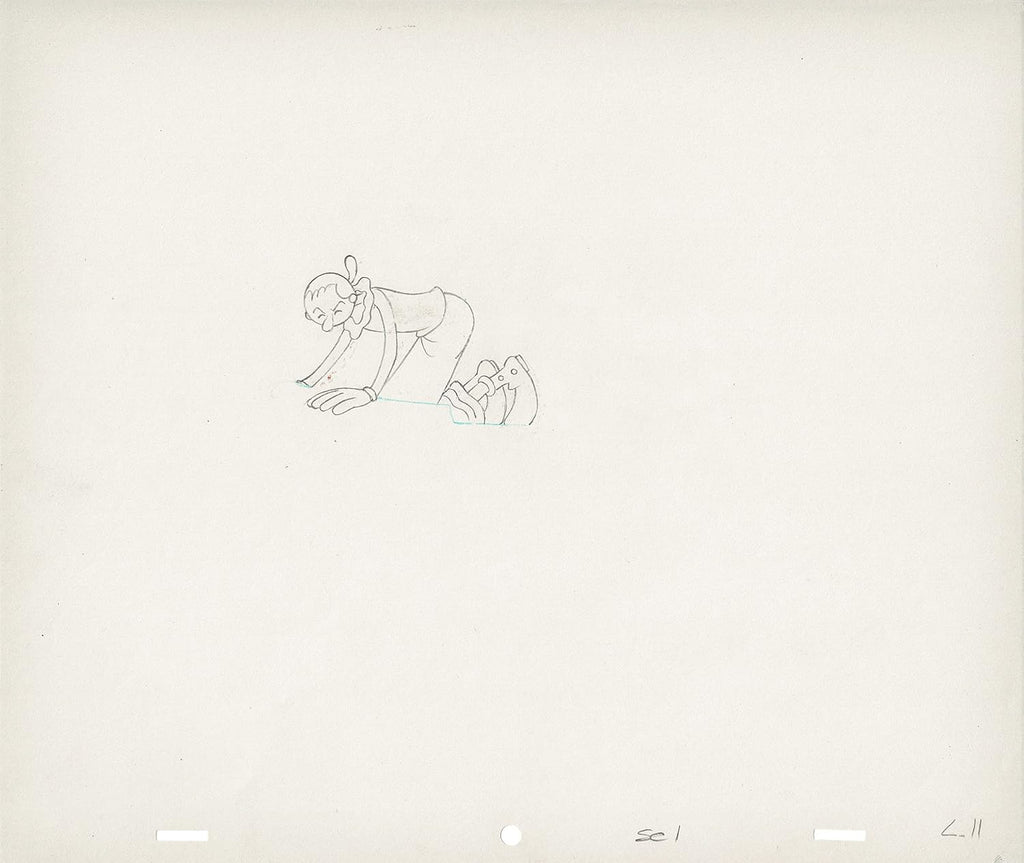 Popeye Olive Oyl Screen-Used Production Animation Cel and Drawing Hand-Inked Pre-1970s 11