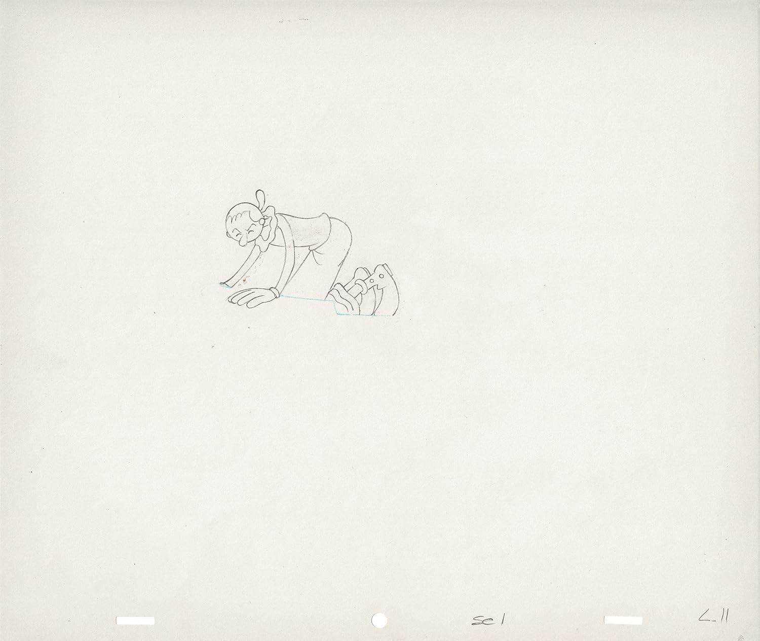 Popeye Olive Oyl Screen-Used Production Animation Cel and Drawing Hand-Inked Pre-1970s 11