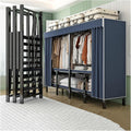 Foldable Closet Wardrobe, Garment Racks For Hanging Clothes, Heavy-Duty Clothe Rack With Cover, Metal Covered Clothing Rack, Freestanding Coat Armoire Storage(A,130cm)