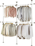 PRINCE HANGER Tension Pole Closet System — No-Renovation Hanging Storage Rack, 4-Tier Expandable Design (PHUS-0033)