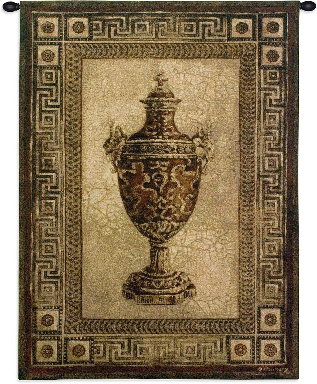 Vessel Antiquity I by Jan Davidsz. de Heem | Woven Tapestry Wall Art Hanging | Vintage Baroque Still Life Urn Classic | 100% Cotton USA Size 53x39