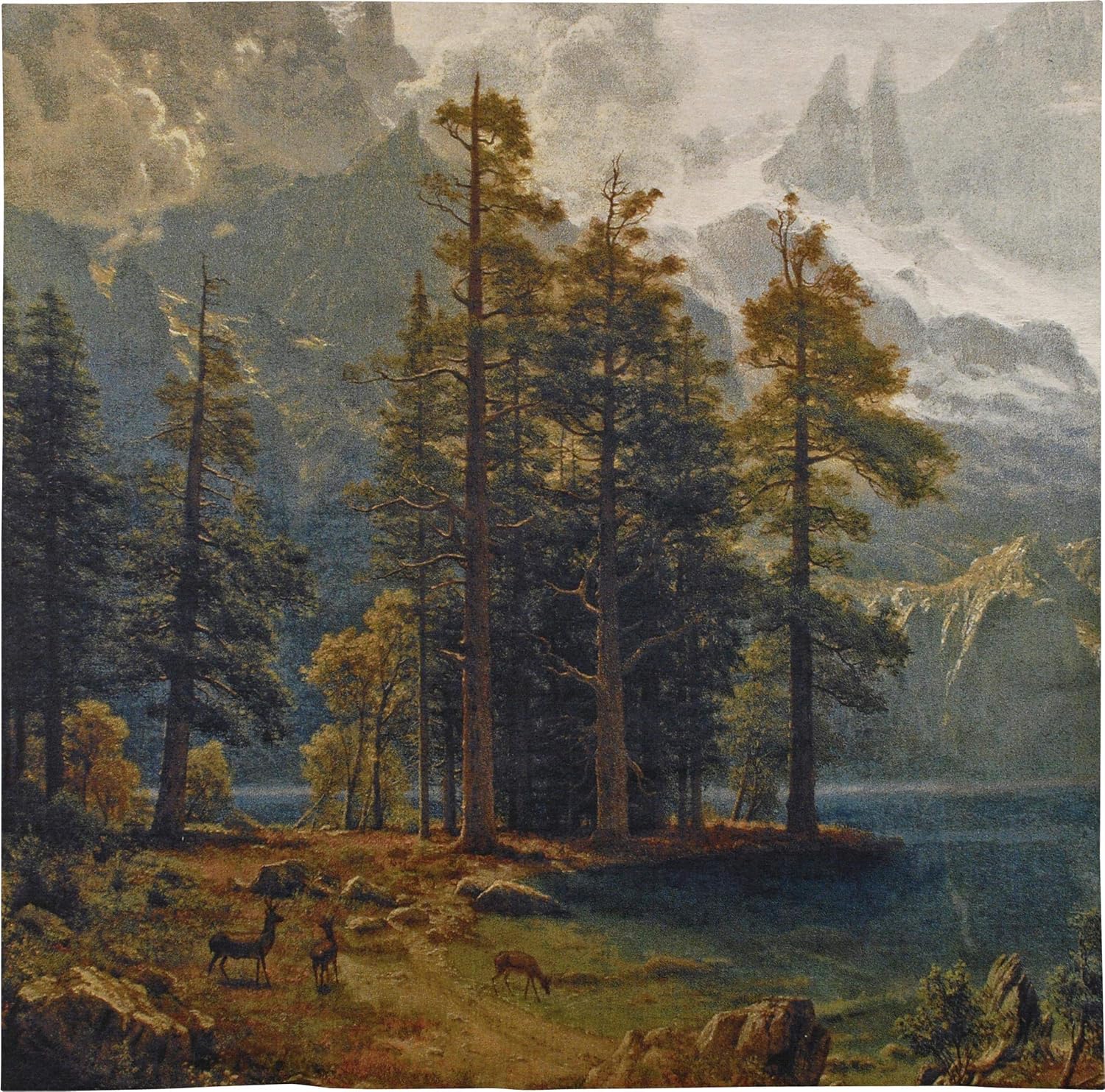 Sierra Nevada by Albert Bierstadt | Woven Tapestry Wall Art Hanging | Majestic American Landscape | 100% Cotton USA Size 53x53
