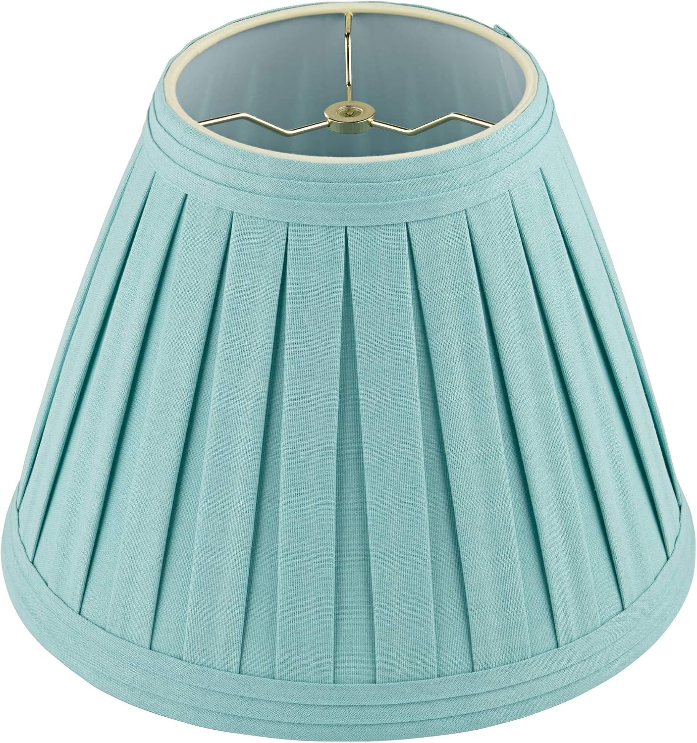 Set of 2 Hardback Pleat Empire Lamp Shade (Pre-Assembled) s Turquoise Blue Large 7' Top x 14' Bottom x 11' High Spider with Replacement Harp and Finial Fitting - Springcrest
